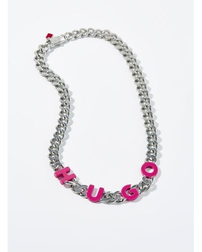 HUGO Pink Letters Chain