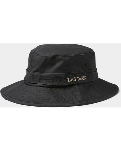 Les Deux Logo Band Organic Cotton Bucket Hat - Black