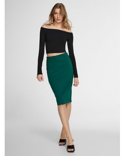 Icône Ponte Pencil Skirt - Green