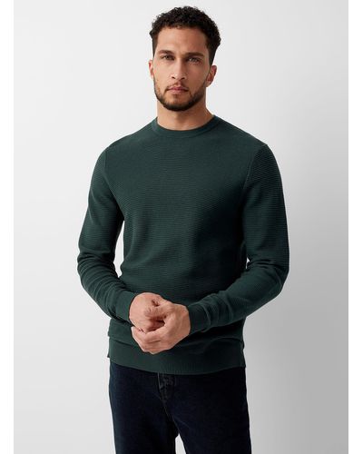 Le 31 Ottoman Stripe Sweater - Green