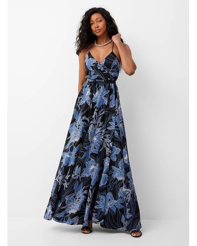 Contemporaine Blue Paradise Maxi Wrap Dress