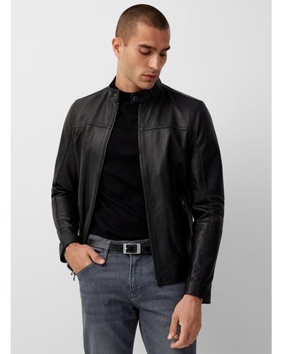 Michael Kors Biker Leather Jacket - Black