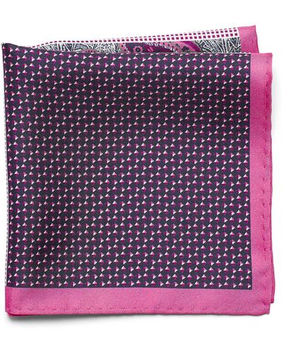Le 31 4-in-1 Colourful Pocket Square (men, Pink, One Size) - Purple