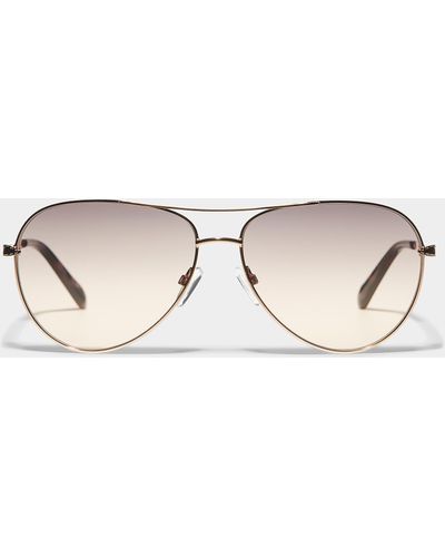 Fossil Small Aviator Sunglasses - Natural