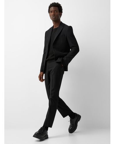 Le 31 Marzotto Flannel Suit Stockholm Fit - Black