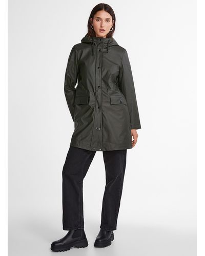 Vero Moda Sherpa Underside Hooded Raincoat - Black