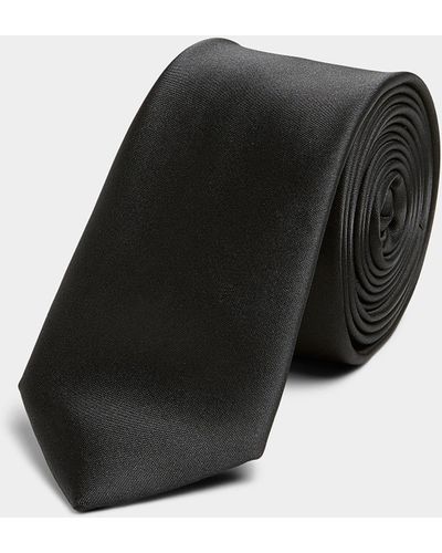 Le 31 Coloured Satiny Tie - Black