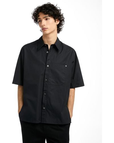 WOOYOUNGMI Oversized Poplin Shirt - Black