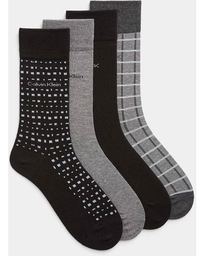 Calvin Klein Solid And Patterned Neutral Socks 4 - Black