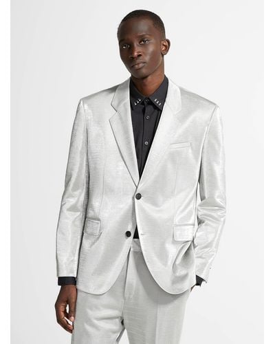 HUGO Gleaming Silver Jacket Slim Fit - White