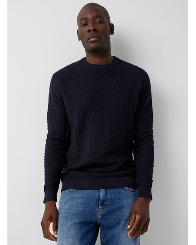 Only & Sons Geo Jacquard Sweater - Blue