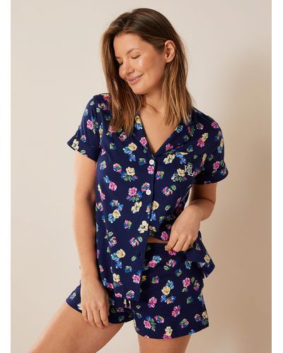 Ralph Lauren Colourful Flowers Pyjama Set - Blue