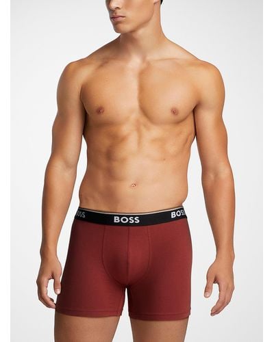 BOSS Logo Waist Solid Boxer Brief - Red