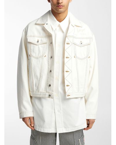 KENZO Créations Embroidered Trucker Jacket - White