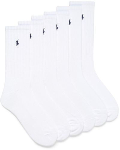 Polo Ralph Lauren Embroidered Logo Ribbed Socks 6 - White