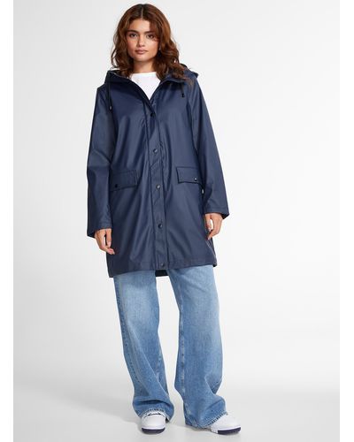 Vero Moda Sherpa Underside Hooded Raincoat - Blue