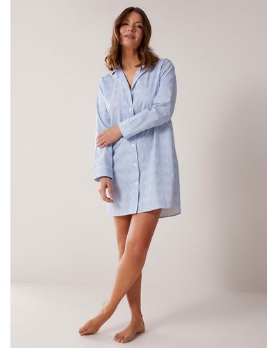 Ralph Lauren Printed Checkers Nightshirt - Blue