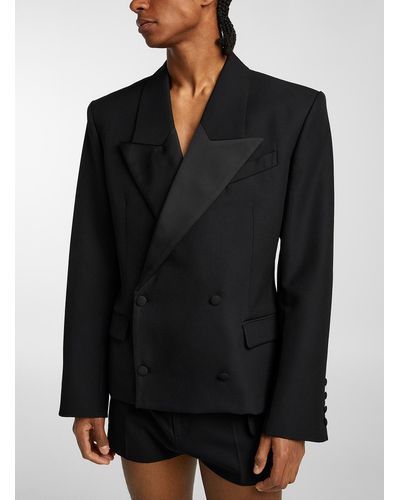 EGONlab. wool peak blazer - Black