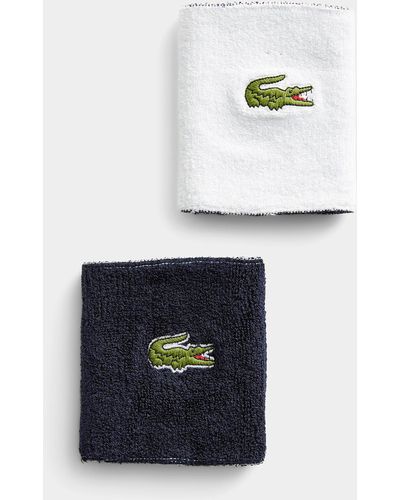 Lacoste Embroidered Crocodile Reversible Terry Wristband - White
