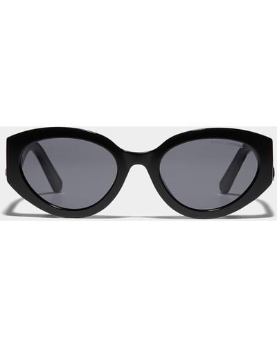Marc Jacobs Designer Temple Oval Sunglasses - Black