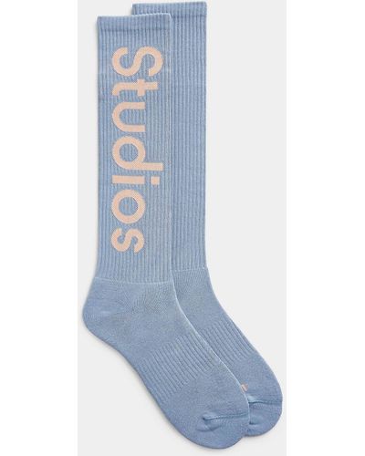 Acne Studios Long Signature Ribbed Socks - Blue