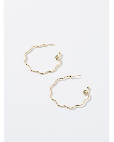 Gas Bijoux Fine Wavy Florette Hoops - White