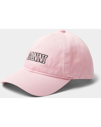 Ganni Embroidered Logo Cap - Pink
