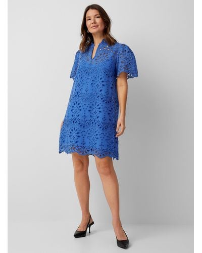 Part Two Gebella Sapphire Broderie Anglaise Dress - Blue