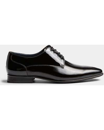 Steve Madden Jarred Patent Leather Derby Shoes Men - Black