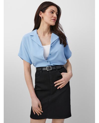 Contemporaine Coloured Jean Straight Skirt - Blue