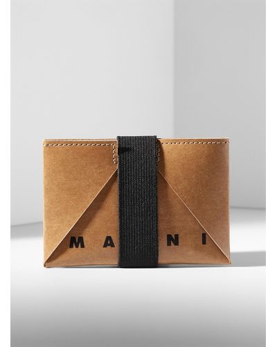 Marni Coated Paper Card Holder - Brown
