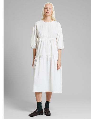 Dedicated Fejan's Tiered Seersucker Dress - White