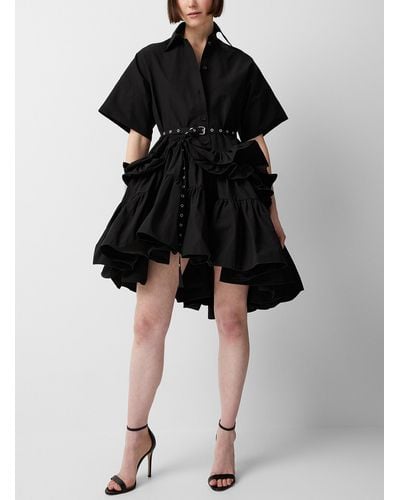 Unttld Pluma Poplin Dress - Black
