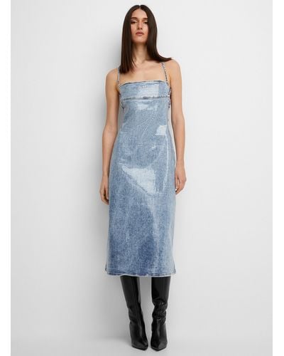 DIESEL Sparkling Denim Dress - Blue
