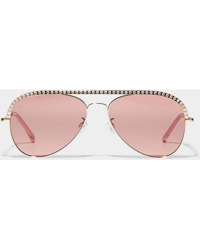 Privé Revaux Flossy Aviator Sunglasses - Pink