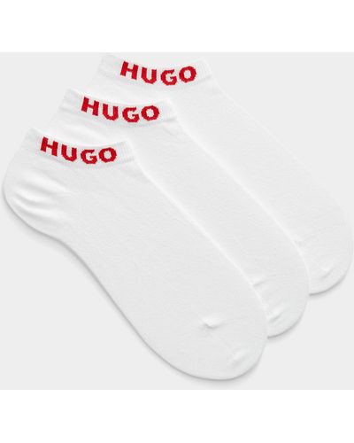 HUGO Logo Solid Ped Sock 3 - White