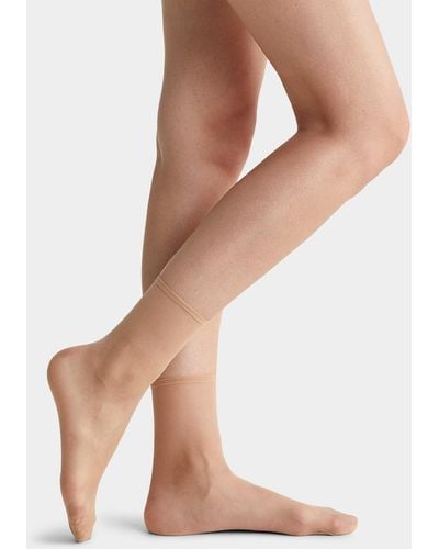 DIM Sublim Matte Voile Ankle Socks Set Of 2 - Natural