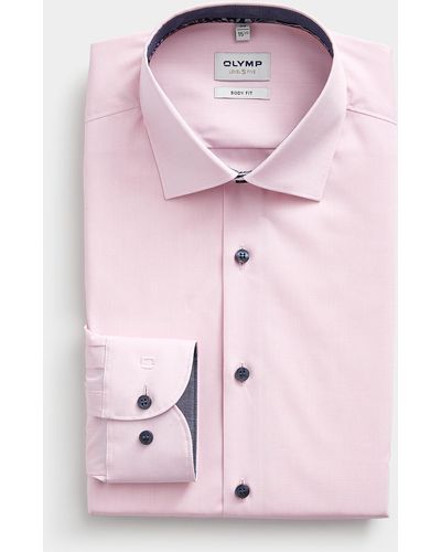 Olymp Contrast Underside Colourful Shirt Modern Fit - Pink