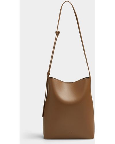 Aesther Ekme Minimalist Leather Bucket Bag - Brown