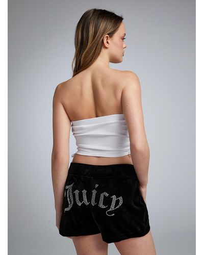 Juicy Couture Diamonds Logo Black Velvet Short