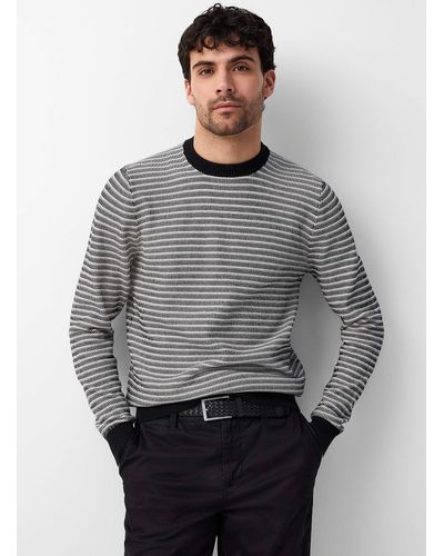 Silky knit crew-neck sweater, Le 31, Shop Men's Crew Neck Sweaters Online