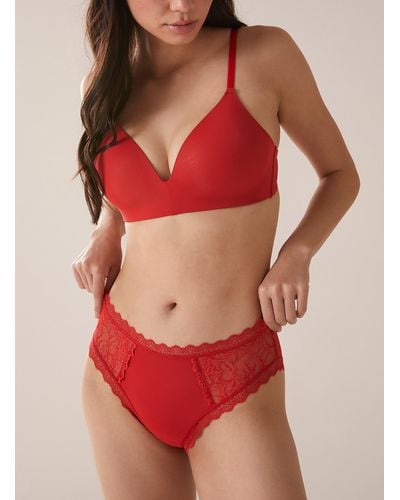 Miiyu Flowers And Scallops Lace Hipster - Red