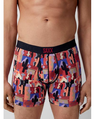 Saxx Underwear Co. Patchwork Desert Boxer Brief Vibe - Red