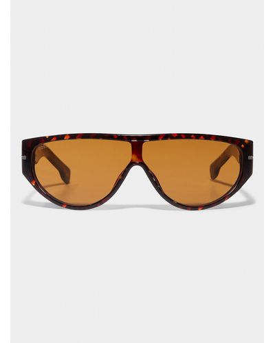 BOSS Tortoiseshell Shield Sunglasses - Brown