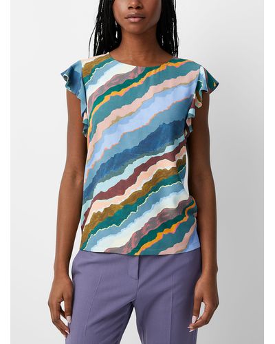 PS by Paul Smith Ruffled Multicolor Blouse