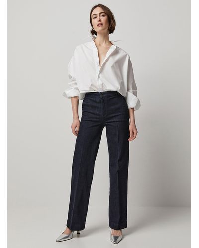 Faded soft wide-leg jean, Contemporaine, High Rise