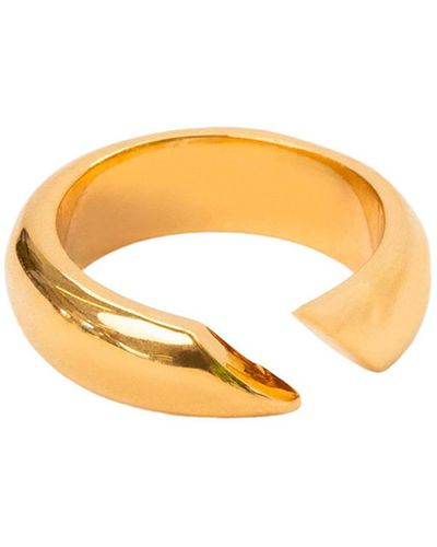 Obakki Upcycled Golden Open Ring - White