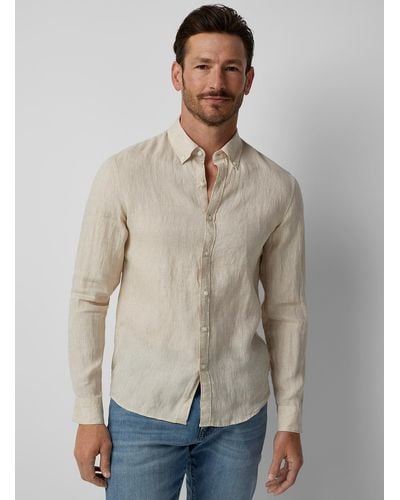Michael Kors Minimalist Pure Linen Shirt - Natural