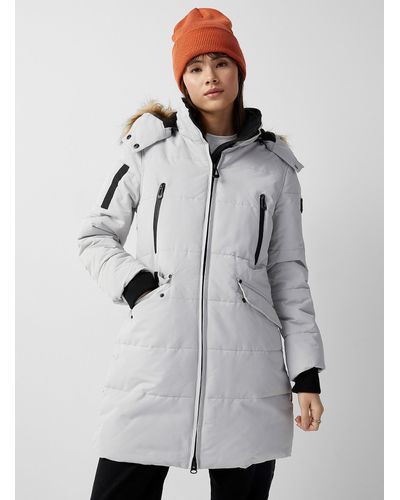 Noize Addie Quilted Parka - Gray