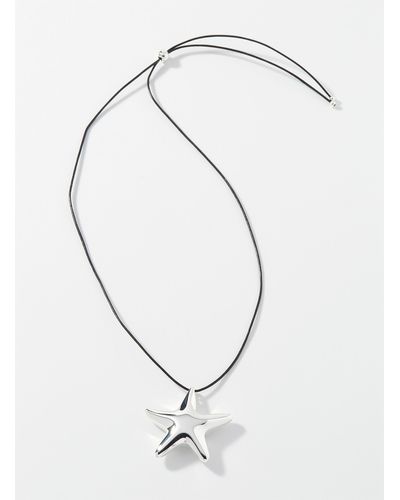 Pilgrim Starfish Cord Necklace - White